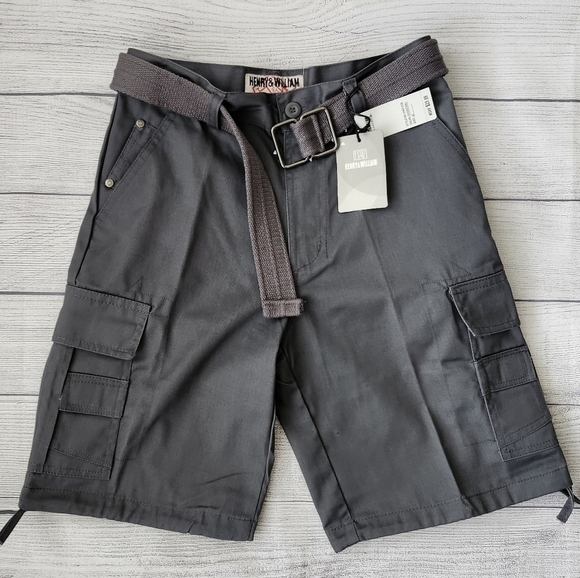 Henry & William Other - Charcoal Gray Cargo Shorts for Boys Size 16